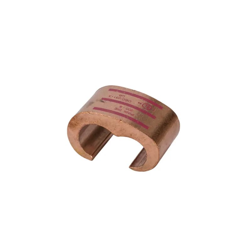 Heavy Duty Copper C Tap Grounding Connector for 300 MCM to 2/0 AWG APPLICATIONS: Copper "C" Taps ensure positive, all-around compression with low-resistance and high pull-out values. Made of high conductivity copper, they satisfy the requirements of NEC250-81 and 250-91 for connecting to the grounding electrode system. Rated 600 Volts.