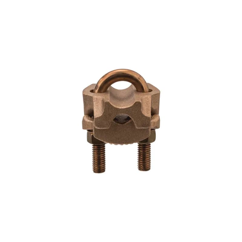 NSI Industries UC-110 - The NSI UC-110 Bronze Heavy Duty U-Bolt Clamp is designed to grip 7/8" to 1" rods and ground 1/2" to 3/4" IPS pipes in parallel or 90-degree positions with an easily adjusted, durably strong design. The high-copper-content alloy of the clamp provides excellent conductivity and heavy-duty strength, alongside the silicon bronze nuts and lockwashers. Use this U-bolt for demanding applications in harsh environments, including direct burial in earth or concrete. UL Listed 467 for Grounding and Bonding. Stock products you can rely onâ€”stock NSI.