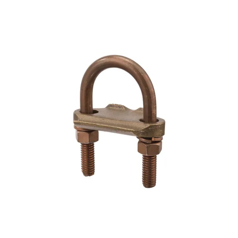 The NSI UC-115 Bronze Heavy Duty U-Bolt Clamp is designed to grip rods and ground 1" IPS pipes in parallel or 90-degree positions with an easily adjusted, durably strong design. The high-copper-content alloy of the clamp provides excellent conductivity and heavy-duty strength, alongside the silicon bronze nuts and lockwashers. Use this U-bolt for demanding applications in harsh environments, including direct burial in earth or concrete. UL Listed 467 for Grounding and Bonding. Stock products you can rely onâ€”stock NSI.