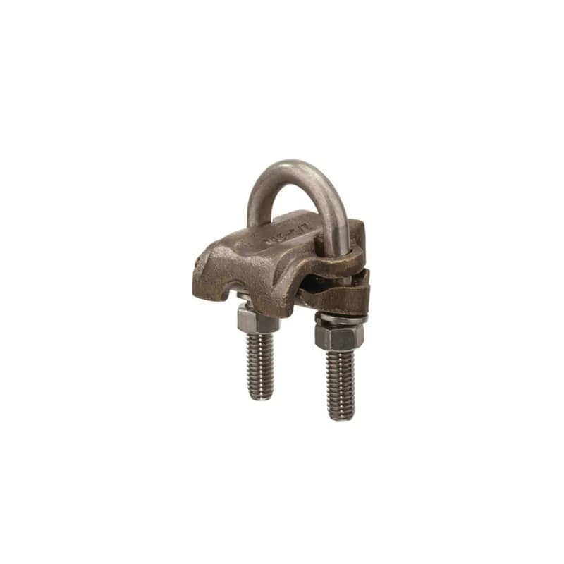 The NSI UC-109 Bronze Heavy Duty U-Bolt Clamp is designed to grip 7/8" to 1" rods and ground 1/2" to 3/4" IPS pipes in parallel or 90-degree positions with an easily adjusted, durably strong design. The high-copper-content alloy of the clamp provides excellent conductivity and heavy-duty strength, alongside the silicon bronze nuts and lockwashers. Use this U-bolt for demanding applications in harsh environments, including direct burial in earth or concrete. UL Listed 467 for Grounding and Bonding. Stock products you can rely onâ€”stock NSI.