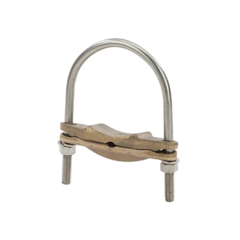 The NSI UC-142 Bronze Heavy Duty U-Bolt Clamp is designed to grip rods and ground 3" IPS pipes in parallel or 90-degree positions with an easily adjusted, durably strong design. The high-copper-content alloy of the clamp provides excellent conductivity and heavy-duty strength, alongside the silicon bronze nuts and lockwashers. Use this U-bolt for demanding applications in harsh environments, including direct burial in earth or concrete. UL Listed 467 for Grounding and Bonding. Stock products you can rely onâ€”stock NSI.