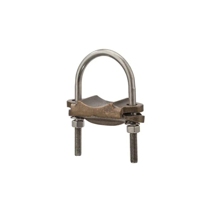 The NSI UC-137 Bronze Heavy Duty U-Bolt Clamp is designed to grip rods and ground 2-1/2" IPS pipes in parallel or 90-degree positions with an easily adjusted, durably strong design. The high-copper-content alloy of the clamp provides excellent conductivity and heavy-duty strength, alongside the silicon bronze nuts and lockwashers. Use this U-bolt for demanding applications in harsh environments, including direct burial in earth or concrete. UL Listed 467 for Grounding and Bonding. Stock products you can rely onâ€”stock NSI.
