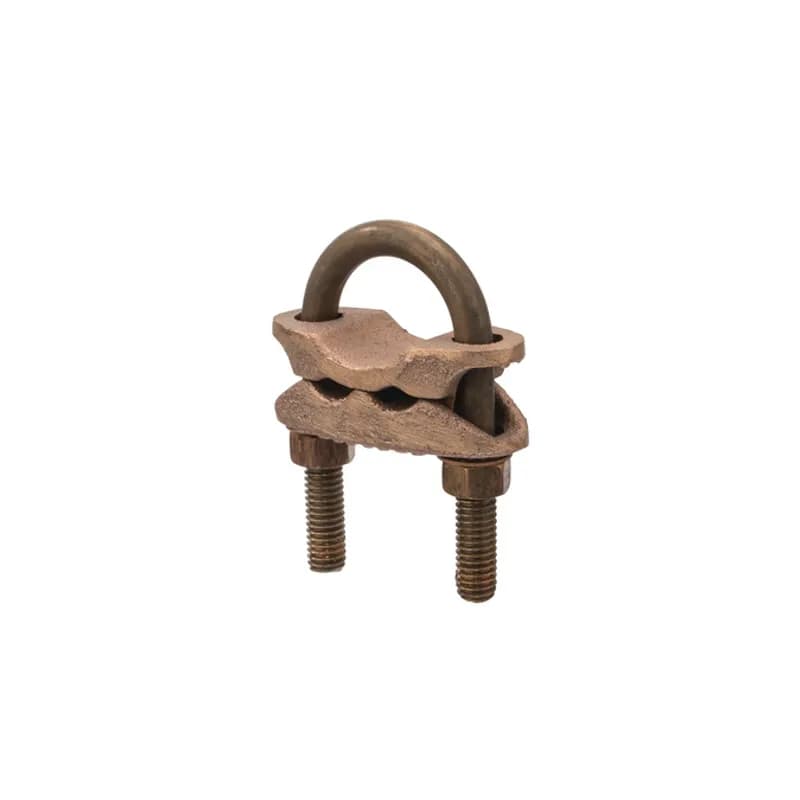 The NSI UC-215 Bronze Heavy Duty U-Bolt Clamp is designed to grip ground pipes with a 1" diameter in parallel or 90-degree positions with an easily adjusted, durably strong design. The high-copper-content alloy of the clamp provides excellent conductivity and heavy-duty strength, alongside the silicon bronze nuts and lockwashers. 200- series U-bolt clamps fit two individual conductors for grounding on the same pipe. Use this U-bolt for demanding applications in harsh environments, including direct burial in earth or concrete. UL Listed 467 for Grounding and Bonding. Stock products you can rely onâ€”stock NSI.