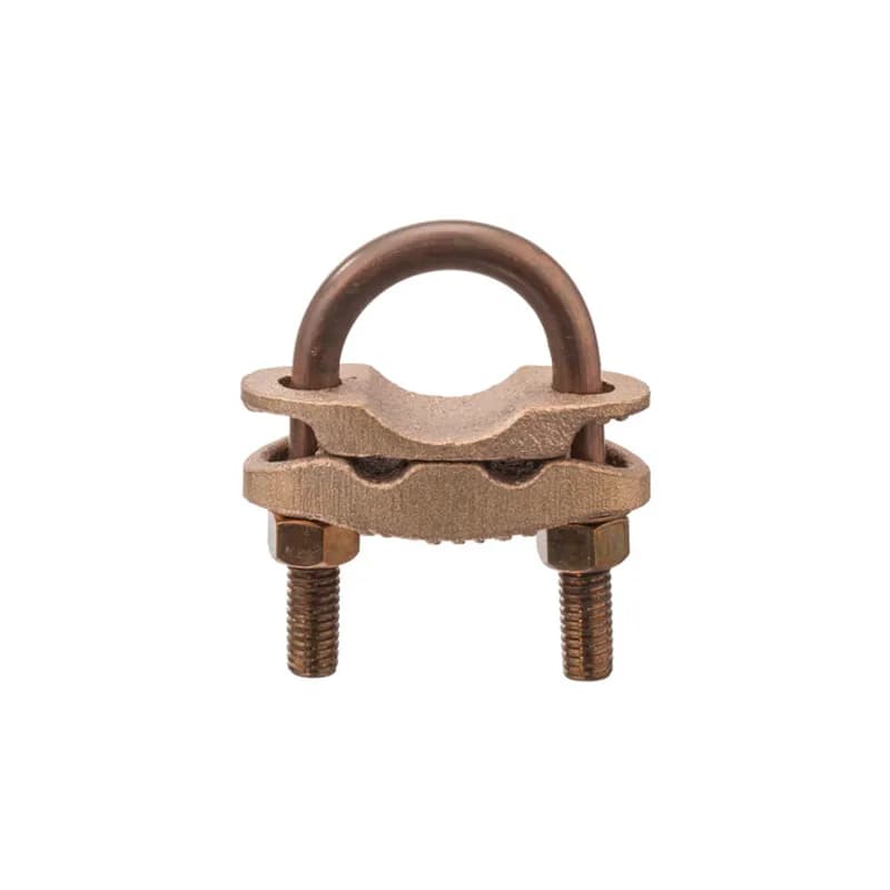 The NSI UC-214 Bronze Heavy Duty U-Bolt Clamp is designed to grip ground pipes with a 1" diameter in parallel or 90-degree positions with an easily adjusted, durably strong design. The high-copper-content alloy of the clamp provides excellent conductivity and heavy-duty strength, alongside the silicon bronze nuts and lockwashers. 200- series U-bolt clamps fit two individual conductors for grounding on the same pipe. Use this U-bolt for demanding applications in harsh environments, including direct burial in earth or concrete. UL Listed 467 for Grounding and Bonding. Stock products you can rely onâ€”stock NSI.