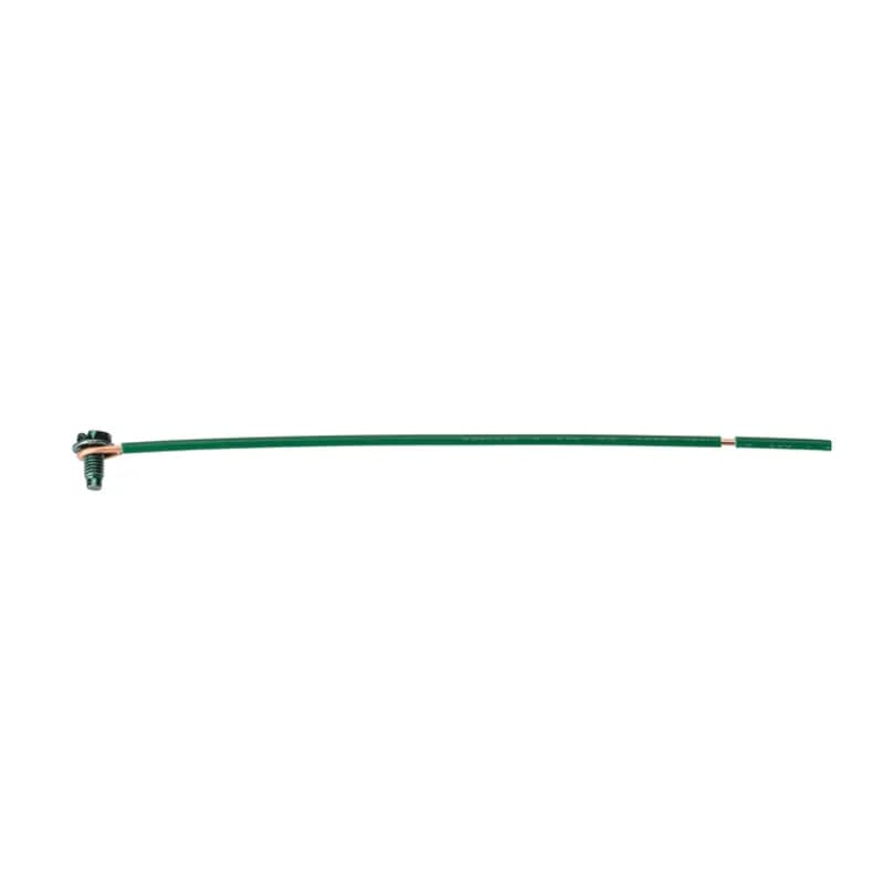 The NSI PG14C 50-Piece Pack of Grounding Pigtail Combos offers a simple solution for adding a ground wire and screw into your electrical installation. Each pigtail combo includes a solid 6.5-inch green 14 AWG solid wire and a green grounding screw of the combination screw terminal type. Comes pre-assembled to save you time on every installation. Stock products you can rely onâ€”stock NSI.