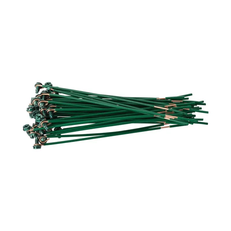 The NSI PG12C 50-Piece Pack of Grounding Pigtail Combos offers a simple solution for adding a ground wire and screw into your electrical installation. Each pigtail combo includes a solid 6.5-inch green 12 AWG solid wire and a green grounding screw of the combination screw terminal type. Comes pre-assembled to save you time on every installation. Stock products you can rely onâ€”stock NSI.