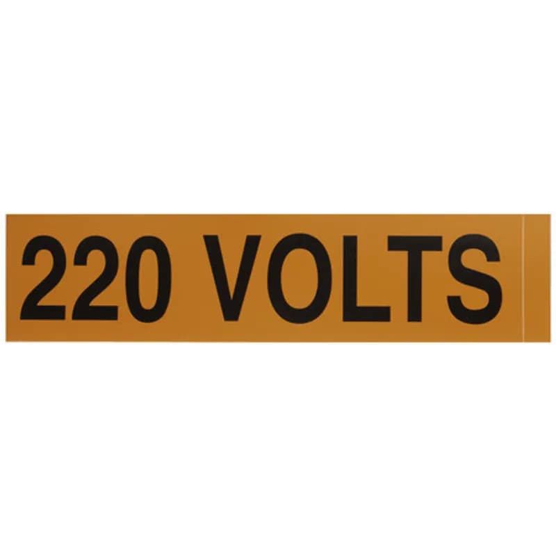 Voltage Markers 220 Volts, 1ea. 9x2.25"