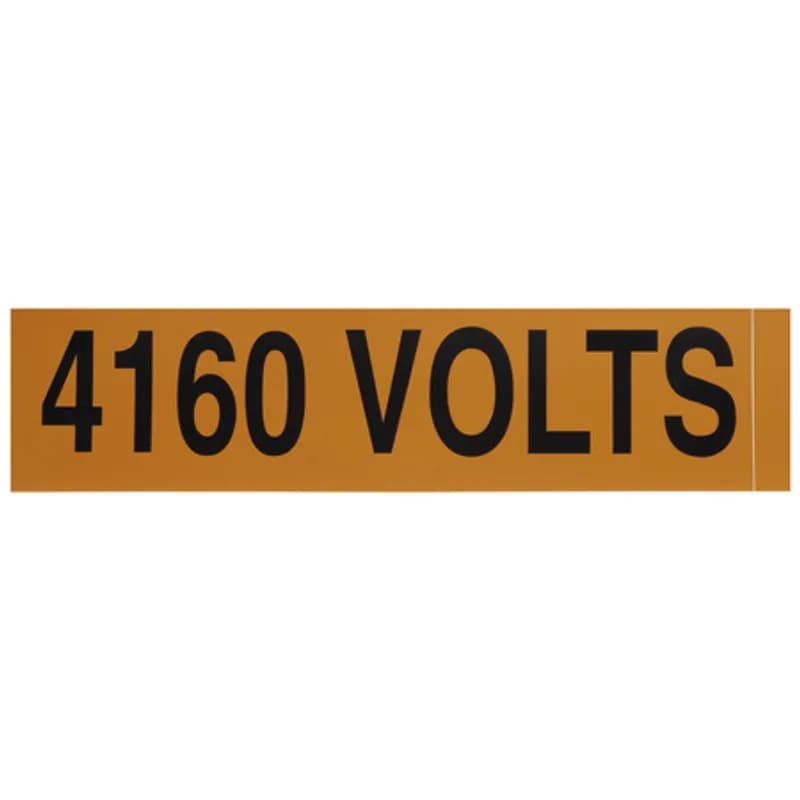 Voltage Marker 4160 Volts, 1ea. 9x2.25"
