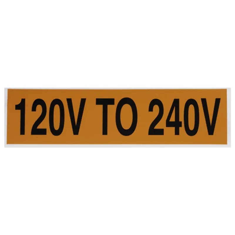Voltage Markers 120V To 240V, 1ea. 9x2.25"