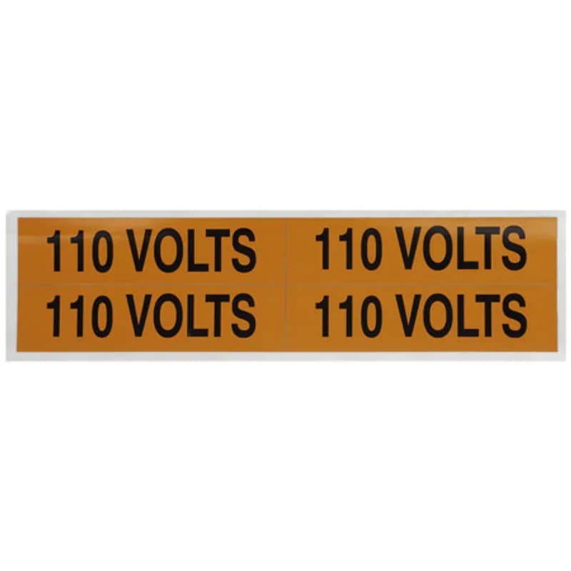 Voltage Markers 110 Volts, 4ea. 4.5x1.125"