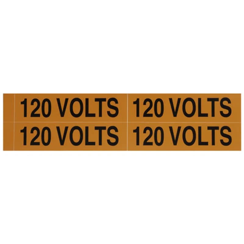 Voltage Markers 120 Volts, 4ea. 4.5x1.125"