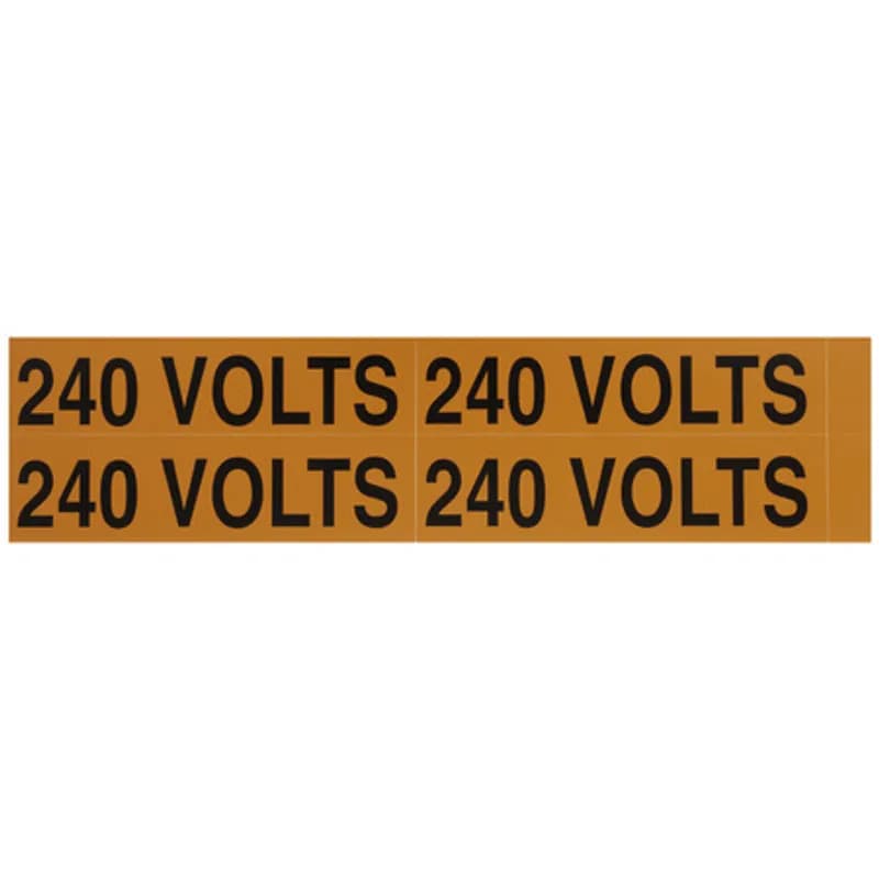 Voltage Markers 240 Volts, 4ea. 4.5x1.125"