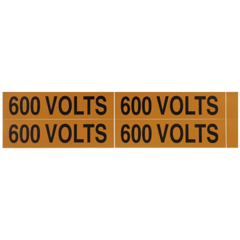 Voltage Markers 600 Volt, 4ea. 4.5x1.125"