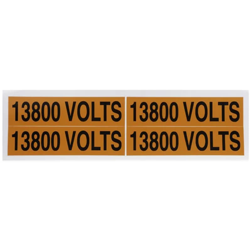Voltage Markers 13800 Volts, 4ea. 4.5x1.125"
