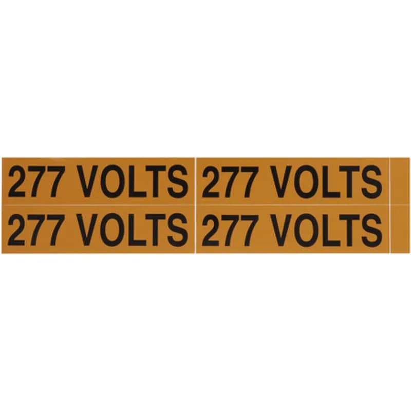 Voltage Markers 277 Volts, 4ea. 4.5x1.125"