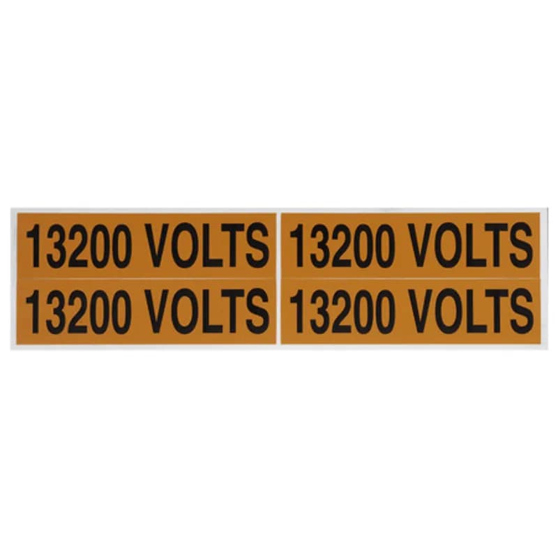 Voltage Markers 13200 Volts, 4ea. 4.5x1.125"