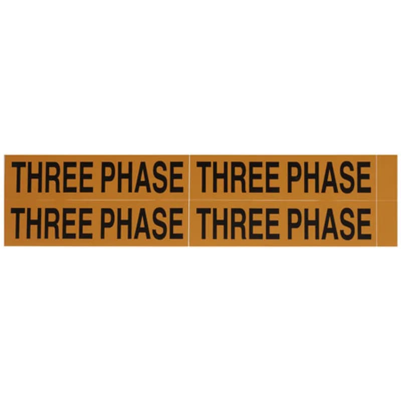 Voltage Markers Three Phase, 4ea. 4.5x1.125"