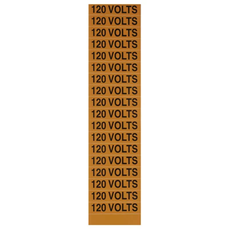 Voltage Marker Card 120 Volts, 12ea. .5x2.25"