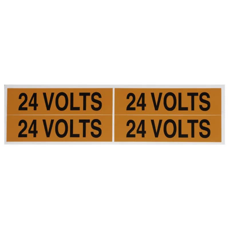 Voltage Marker 24 Volts, 4ea. 4.5x1.125"