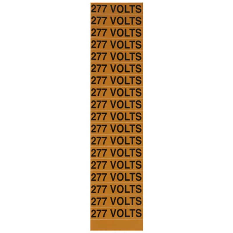 Voltage Marker Card 277 Volts, 12ea. .5x2.25"