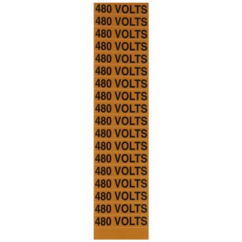NSI Industries VM-C-13 - Voltage Marker Card 480 Volts, 12ea. .5x2.25"