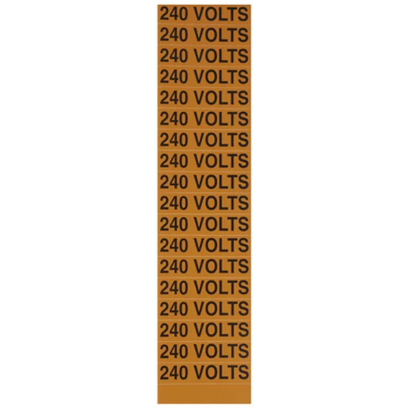 NSI Industries VM-C-7 - Voltage Marker Card 240 Volts, 12ea. .5x2.25"