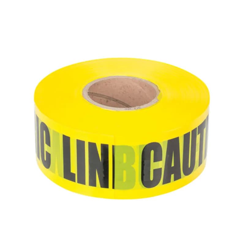 NSI Industries ULT-326 - Caution Buried Electric Line Below - 3" x 1000 Yellow Used for the protection, location and identification of underground utility installations. Impervious to alkalines, acids and other soil components. Consists of a 4 mil overall thickness, inert 100 percent virgin low-density polyethylene plastic film formulated for underground use. Environmentally safe ink.