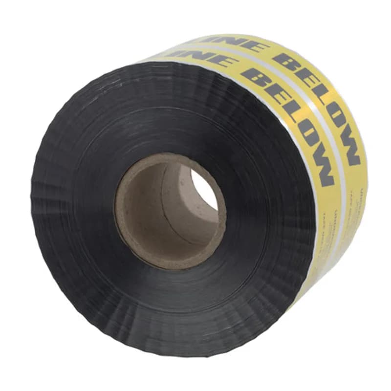 NSI Industries ULTD-626 - Caution Buried Electric Line Below - Detectable Tape - 6" x 1000' Yellow Consists of a minimum 5 mil overall thickness with no less than a 35 gauge solid aluminum foil core, which allows for easy detection of underground utilities. Specially formulated to resist degradation by elements normally encountered in soil. All printing is encased to avoid ink rub-off.
