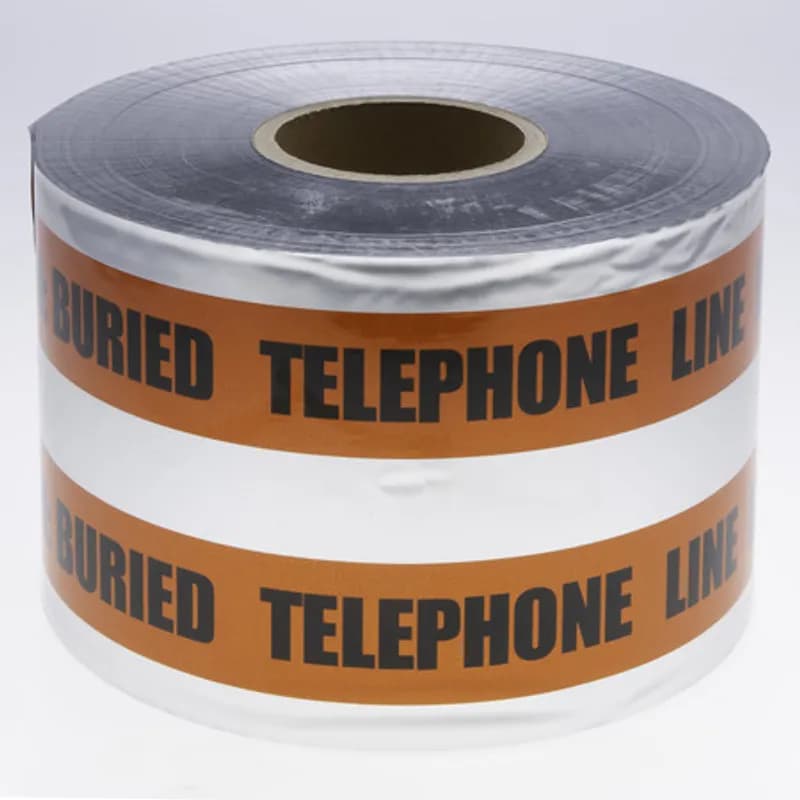 NSI Industries ULTD-636 - Consists of a minimum 5 mil overall thickness with no less than a 35 gauge solid aluminum foil core, which allows for easy detection of underground utilities. Specially formulated to resist degradation by elements normally encountered in soil. All printing is encased to avoid ink rub-off.
