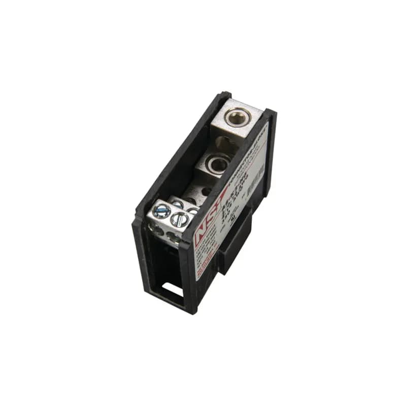 NSI Industries AS-K2-H6 - Power Distribution Block-Small (2) 2/0-14 AWG Primary (6) 4-14 AWG Secondary Power Distribution Blocks are made of high strength, high-conductivity aluminum alloy and are mounted in a high-strength glass-filled polyester base. Each block can stand alone or combine with other blocks to form a multi-block set.