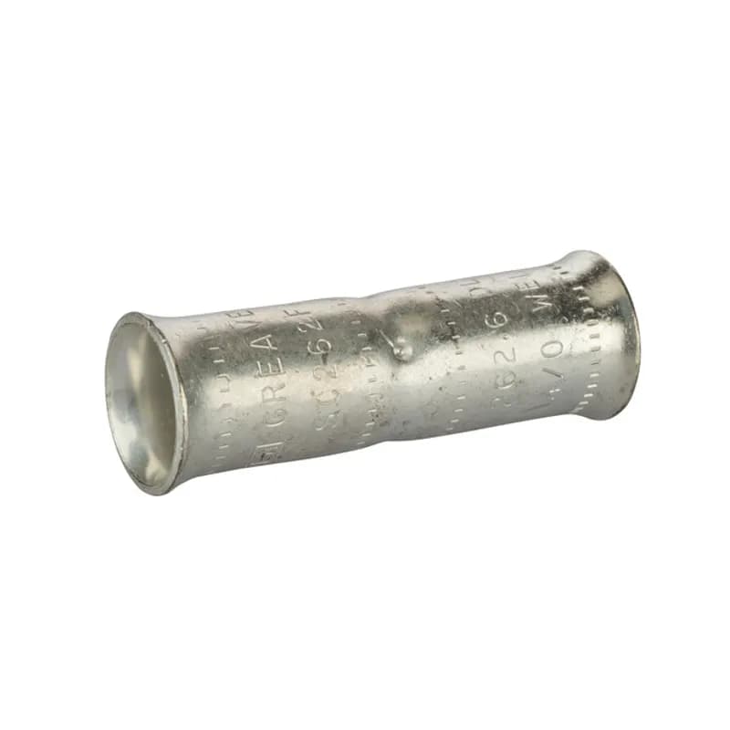 NSI Industries SC-300B - Short Barrel Copper Compression Splice for Flexible Copper Cable 300MCM Compression splices for flexible copper cables are connects that have flared openings at both ends to ensure ease of cable insertion of flexible and extra flexible cables such as locomotive, welding, mining cable and more. Positive center stop. Tin-plated for corrosion resistance. Rated 600 volts for copper cables only.