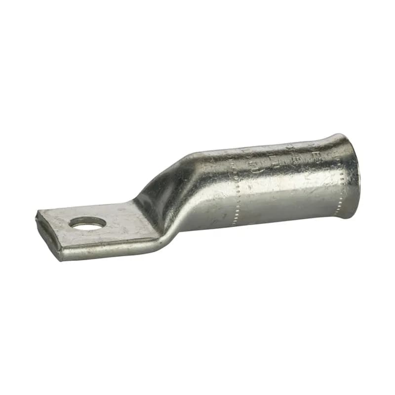 NSI Industries L70048B - 1 Hole Long Barrel Belled End Copper Compression Lug 700 MCM - 1/2" Bolt Long Barrel Copper Compression Lugs are produced from high conductivity copper tubing. Allows easy inspection of the termination to assure complete cable insertion. Tin-plated to provide corrosion and low contact resistance. Marked with die index and color coded. Listed for 35KV maximum when properly installed. Rated 600V. cULus 486A/B Listed. Temperature rating 90 degrees C.