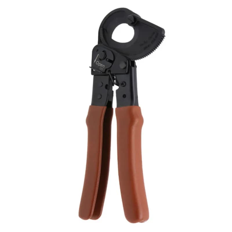 NSI Industries CCR-600 - Ratchet-Drive 10" Cable Cutter - 600 MCM APPLICATIONS: Rugged, compact and lightweight ratchet drive cable cutter for use with copper and aluminum.
