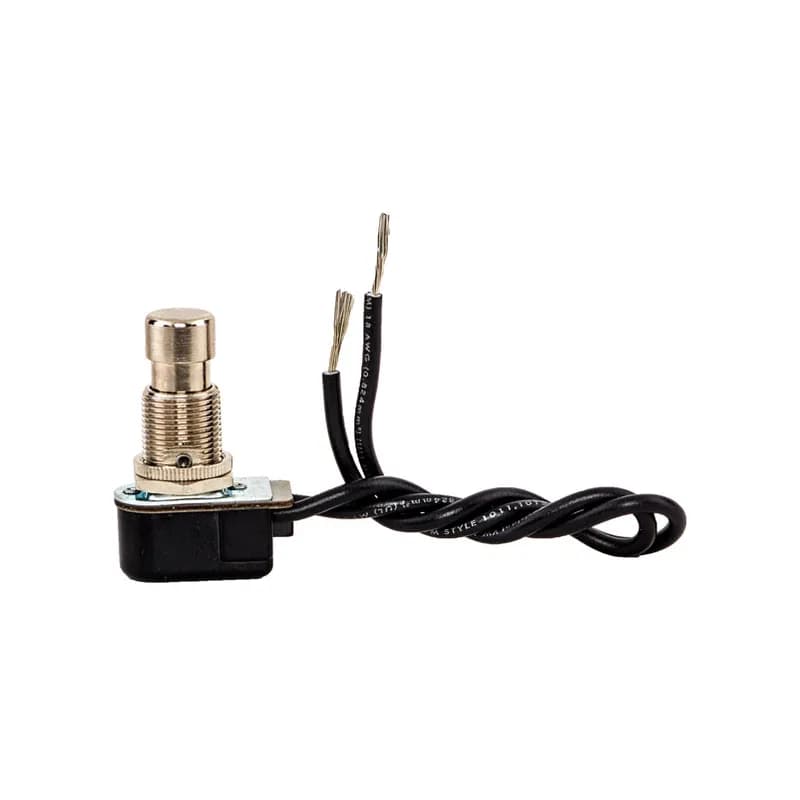 Large Nickel Wire Lead Connect SPST Pushbutton Switch