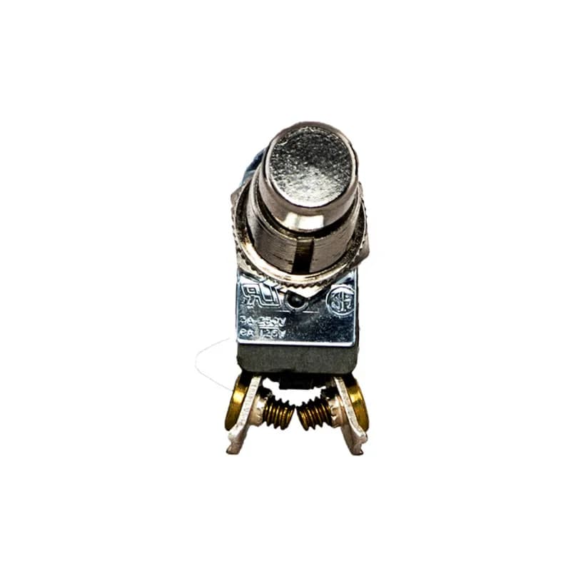 Large Nickel Screw Connect SPST Pushbutton Switch