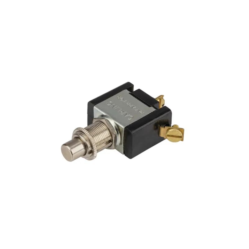 Small Nickel Screw Connect SPST Pushbutton Switch