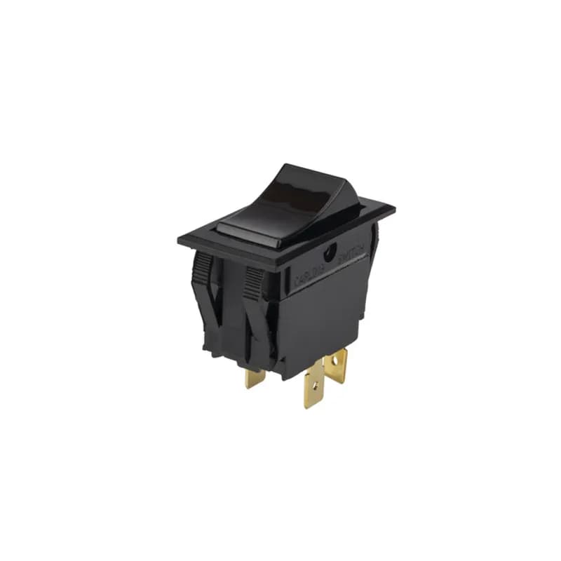 NSI Industries 77010RQ - ON OFF - DPST - No-Light Black QuikConnect Rocker Switch
