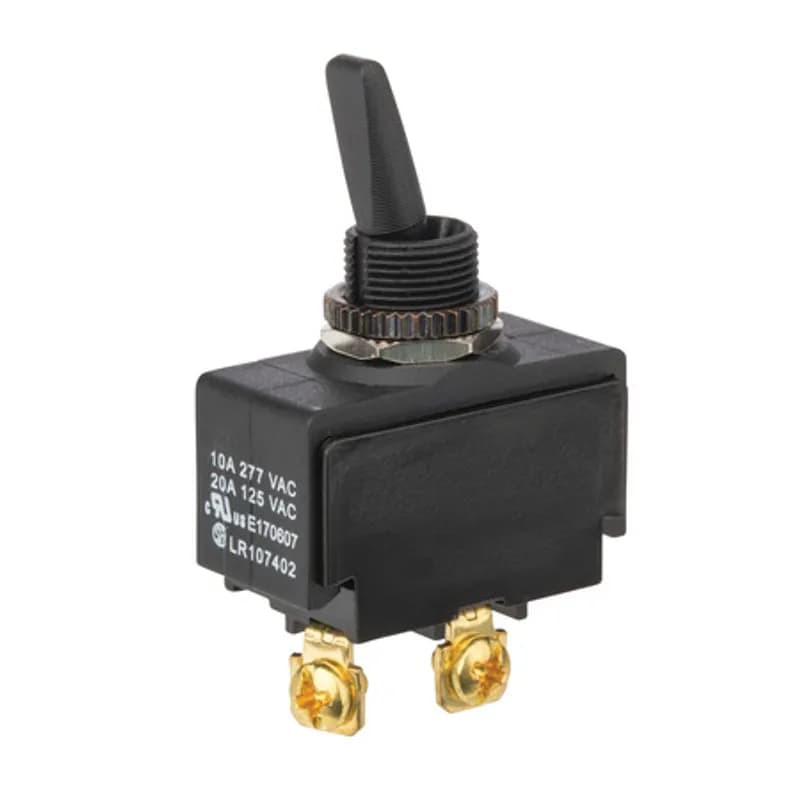 NSI Industries 78015TS - ON OFF - SPST - Nylon Screw Connect Flat Toggle Switch
