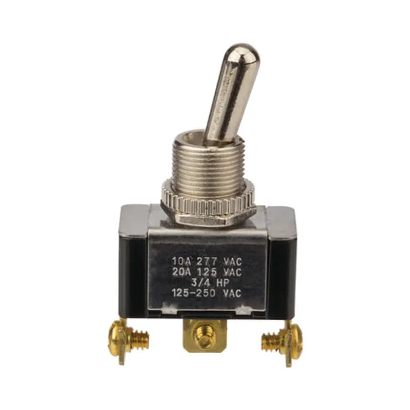 NSI Industries 78200TS - ON ON - SPDT - Large Nickel Screw Connect Bat Toggle Switch