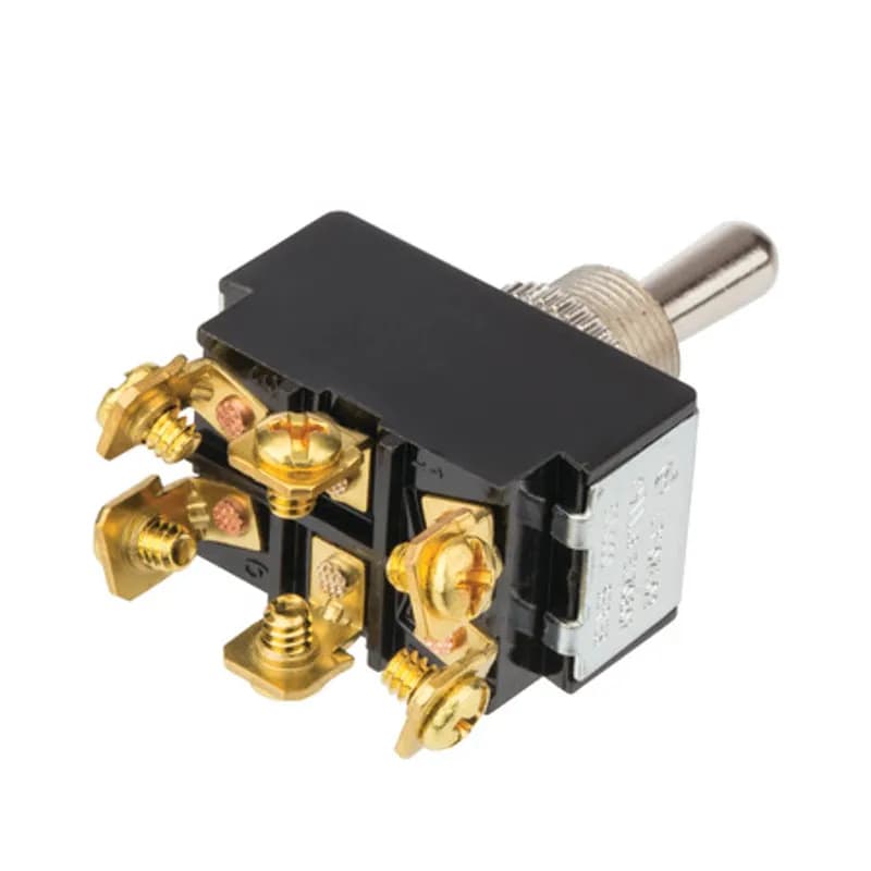 NSI Industries 78260TS - (ON) OFF (ON) - DPDT - Nickel Screw Connect Bat Toggle Switch