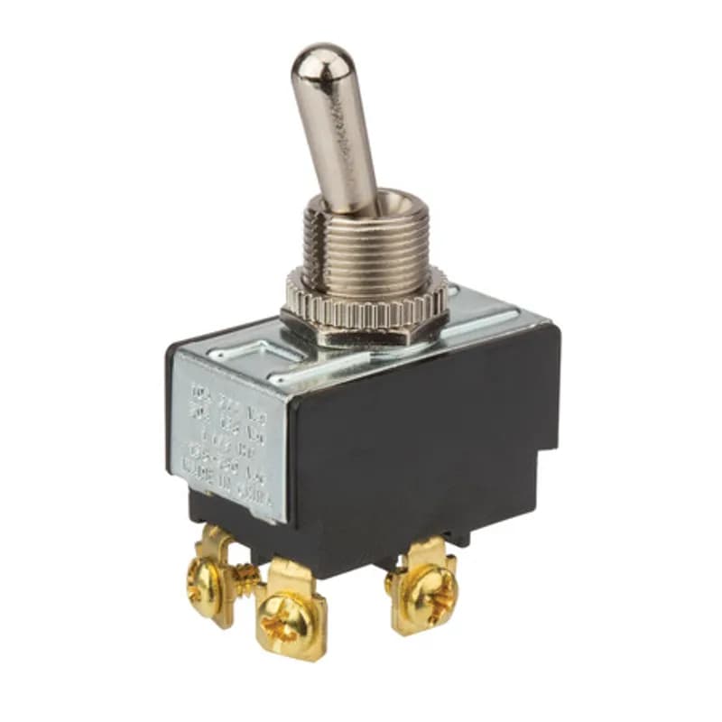 NSI Industries 78220TS - ON OFF - DPST - 20 AMP 125 VAC Nickel Screw Connect Bat Toggle Switch