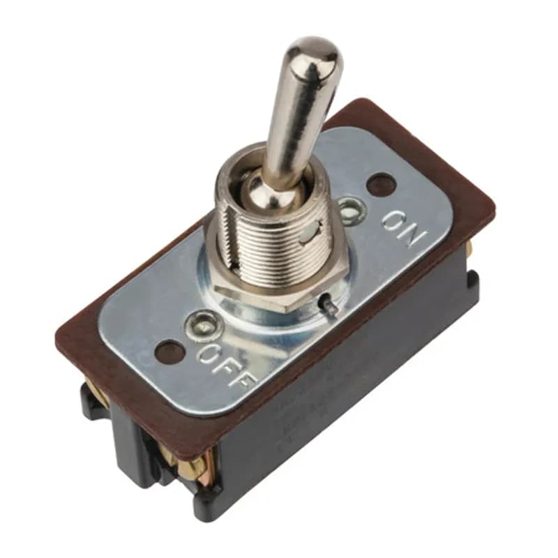 ON OFF - DPST - 16 AMP 125 VAC Nickel Screw Connect Bat Toggle Switch