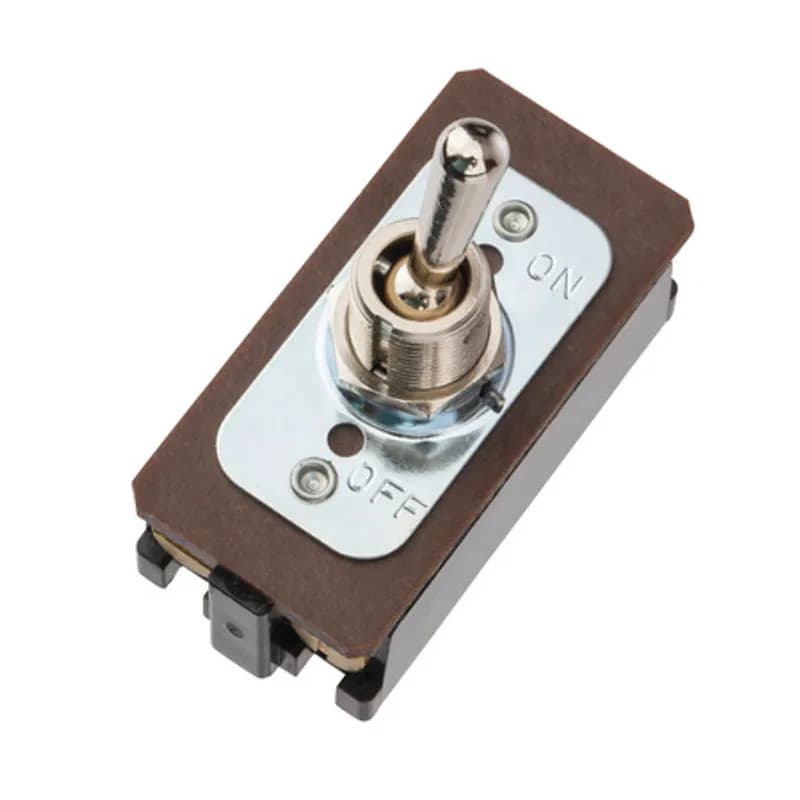 NSI Industries 78300TS - Brass/Nickel Double Pole Single Throw 20 amp switch with bat shaped On-Off toggle pull - 20 amp at 125 VAC and 10 amp at 250 VAC