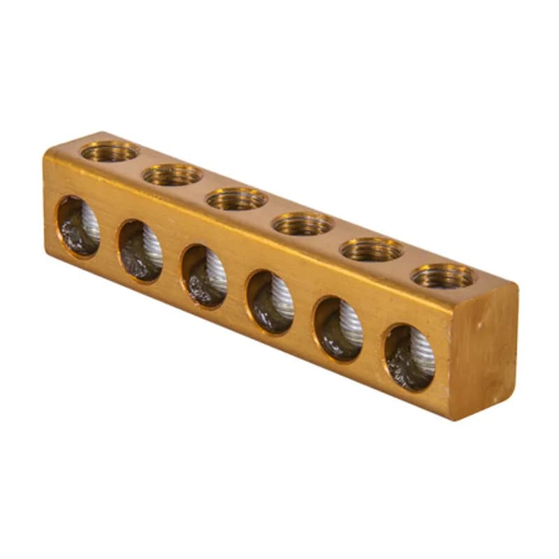 The Polaris PL250-6 Uninsulated Multi-Tap Connector features 6 ports sized for 250 MCM - 6 AWG wires. The body is made from aluminum alloy and plated for corrosion resistance. Each pass-through port features a hex screw used to tighten the connections. Installs with a hex key and torque wrench, without any tape or additional supplies. Designed for use in a wide range of splicing applications, including installation in cable trays, panel boards, ducts, raceways or troughs.