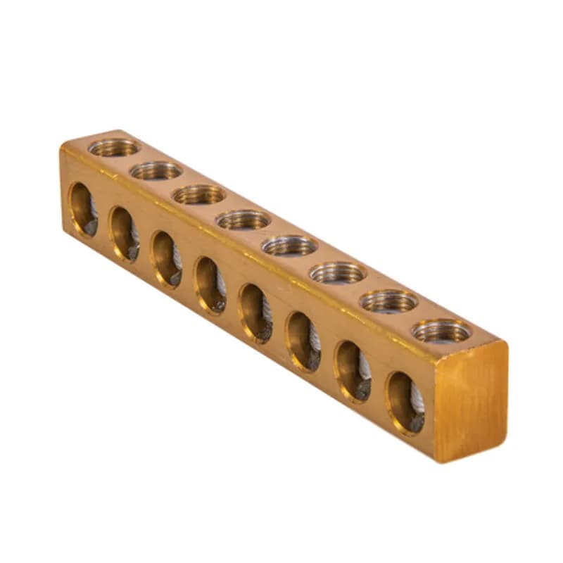The Polaris PL3/0-8 Uninsulated Multi-Tap Connector features 8 ports sized for 3/0 - 6 AWG wires. The body is made from aluminum alloy and plated for corrosion resistance. Each pass-through port features a hex screw used to tighten the connections. Installs with a hex key and torque wrench, without any tape or additional supplies. Designed for use in a wide range of splicing applications, including installation in cable trays, panel boards, ducts, raceways or troughs.