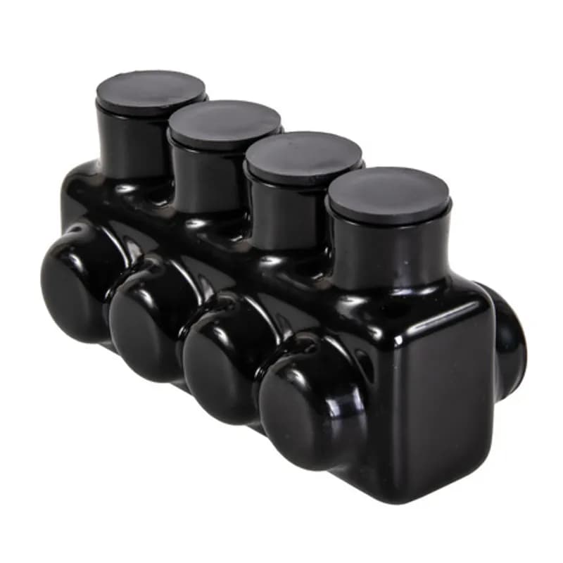 NSI Industries IPL1/0-4 - The Polaris IPL1/0-4 Multi-Tap Single Side Entry Connector features 4 ports sized for 1/0-14 AWG wires. The body is made from aluminum alloy wrapped in a layer of plastisol insulation. Each port is pre-loaded with an oxide inhibitor, with removable access plugs over the hex screws used to tighten the connections. Installs with a hex key and torque wrench, without any tape or additional supplies. Designed for use in a wide range of splicing applications, including installation in cable trays, panel boards, ducts, raceways or troughs.