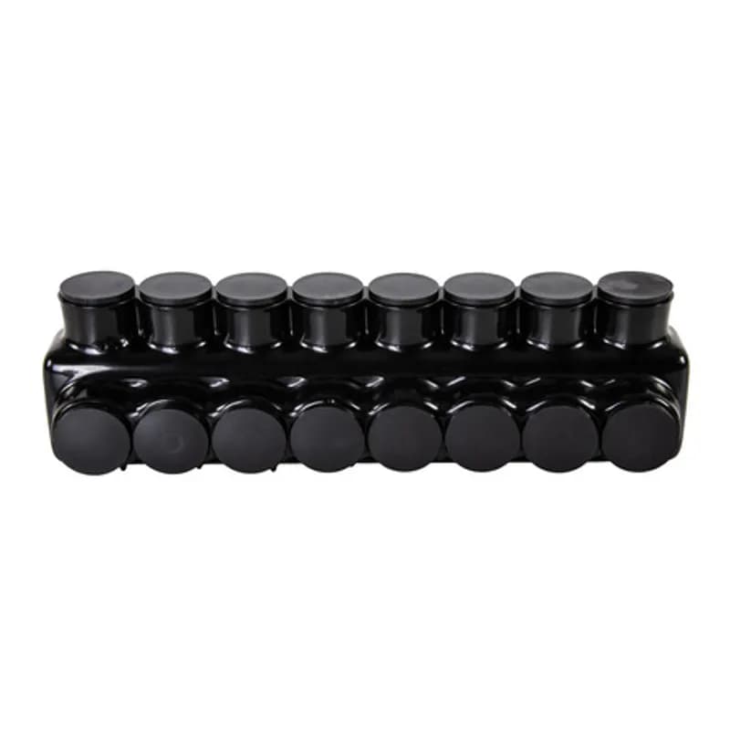The Polaris IPLD3/0-8 Multi-Tap Dual-Sided Entry Connector features 8 ports sized for 3/0 - 6 AWG wires. The body is made from aluminum alloy wrapped in a layer of plastisol insulation. Each dual-sided port is pre-loaded with an oxide inhibitor, with removable access plugs over the hex screws used to tighten the connections. Installs with a hex key and torque wrench, without any tape or additional supplies. Designed for use in a wide range of splicing applications, including installation in cable trays, panel boards, ducts, raceways or troughs.