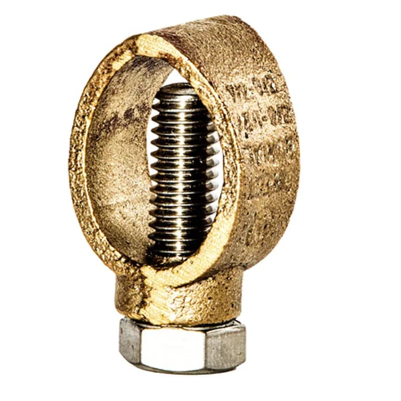 The NSI GRC-3834 Heavy Duty Silicon Bronze Range Taking Rod Clamp is the ultimate solution for flexible grounding to ground rods and rebar in direct burial applications. The heavy-duty silicon bronze construction enables the rod clamp to handle large ground wires up to 1/0 AWG. The special design of this clamp makes it compatible with 3/8", 1/2", 5/8" and 3/4" rebar and ground rods. Available with silicon bronze screws by adding suffix â€“SB, the GRC-3834 offers durable performance in tough environments. Ground rod clamp is UL Listed for direct burial in both earth and concrete. Stock products you can rely onâ€”stock NSI.