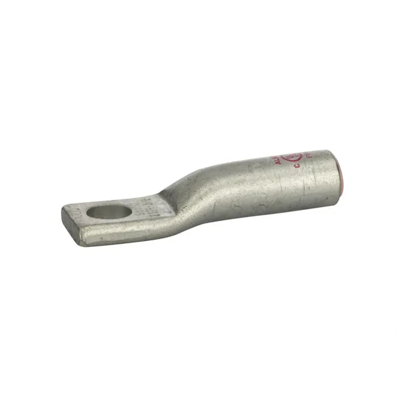 1 HoleStandard BarrelAluminum Compression Lug2 AWG -3/8 Bolt Standard BarrelAluminum Compression Lugs is a type ofaluminum compression connector that is produced from high conductivityaluminum tubing.Center stop assures proper cable installation.They are tin-plated to provide corrosion resistance and are marked with die index and color coded for easy reference. Listed for 35KV maximum when properly installed.