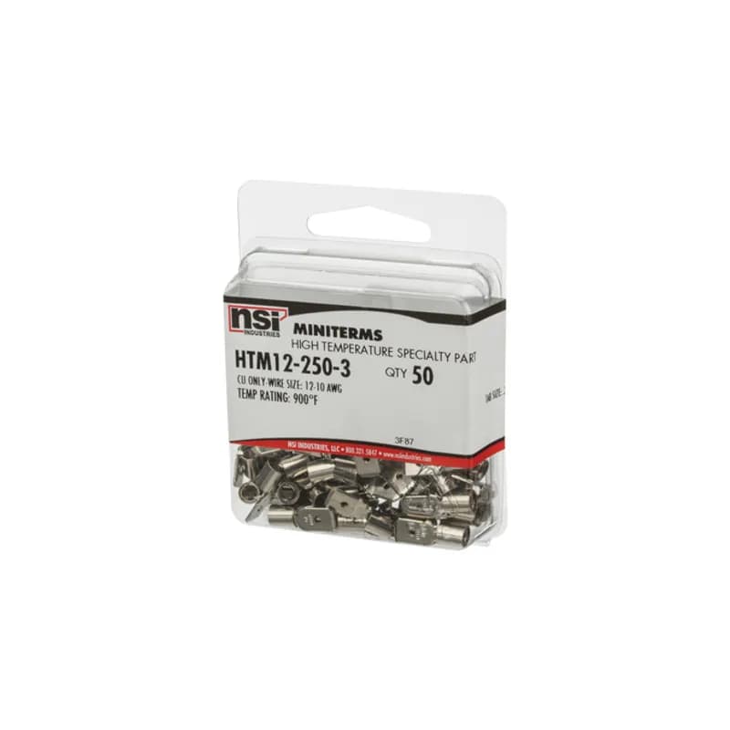 Hi Temp Male Disconnect , 12-10 AWG, .250 X .032 Tab, 50/Pack